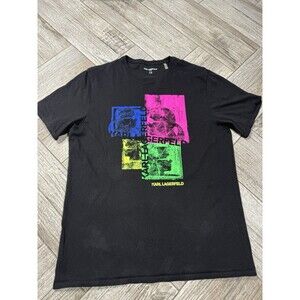 Karl Lagerfeld Paris Profile Colorful Portrait Karl Head T-shirt  Men’s Medium